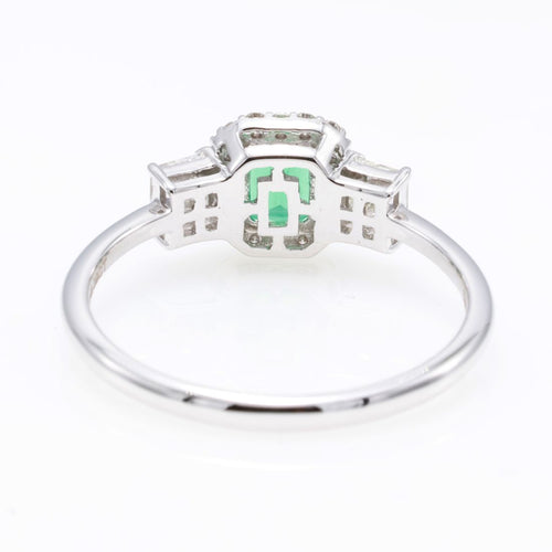 Afghan Emerald Three-Stone Ring