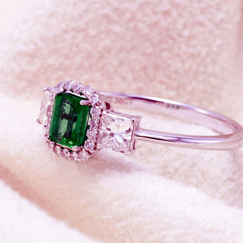 Afghan Emerald Three-Stone Ring — view 2