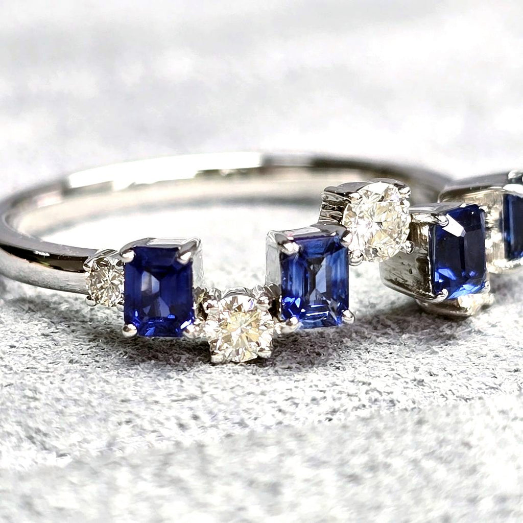Ceylon Sapphire Open Cuff Ring — view 2