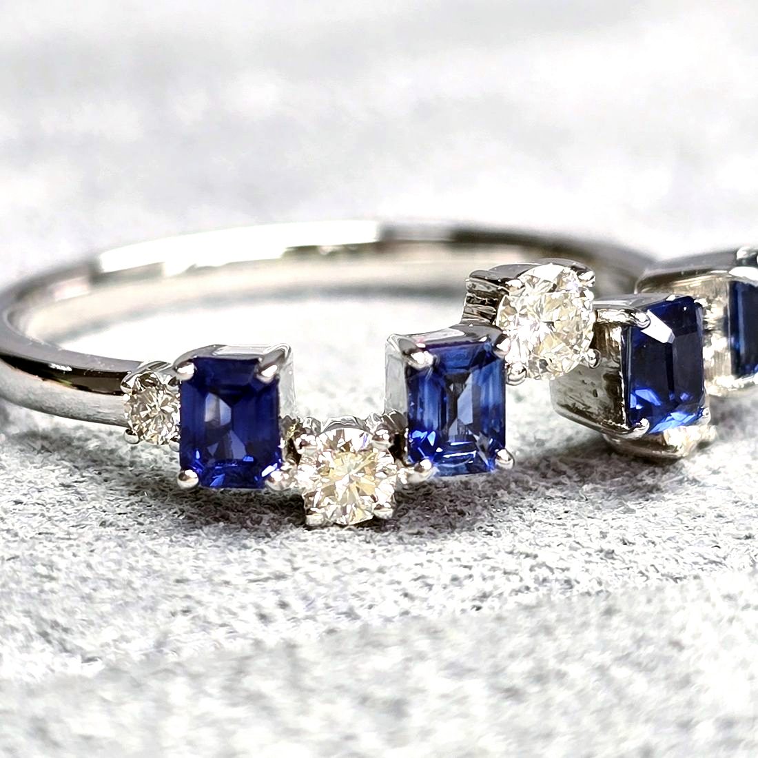 Ceylon Sapphire Open Cuff Ring — view 2