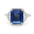 Ceylon Sapphire Three-Stone Ring, 6.31 ct