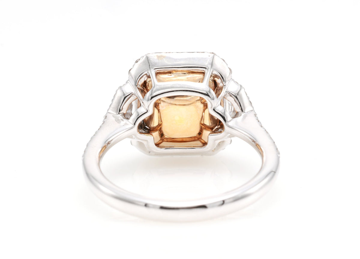 Ceylon Sapphire Three-Stone Ring, 6.31 ct in 18K white gold — view 6