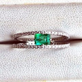 Colombian Emerald Double-Band Ring