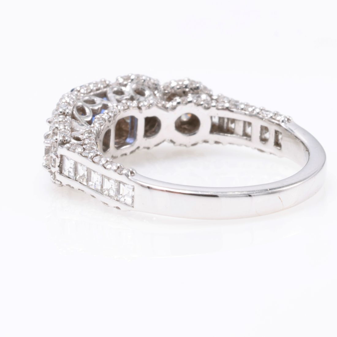 Emerald-Cut Sapphire & Pavé Ring
