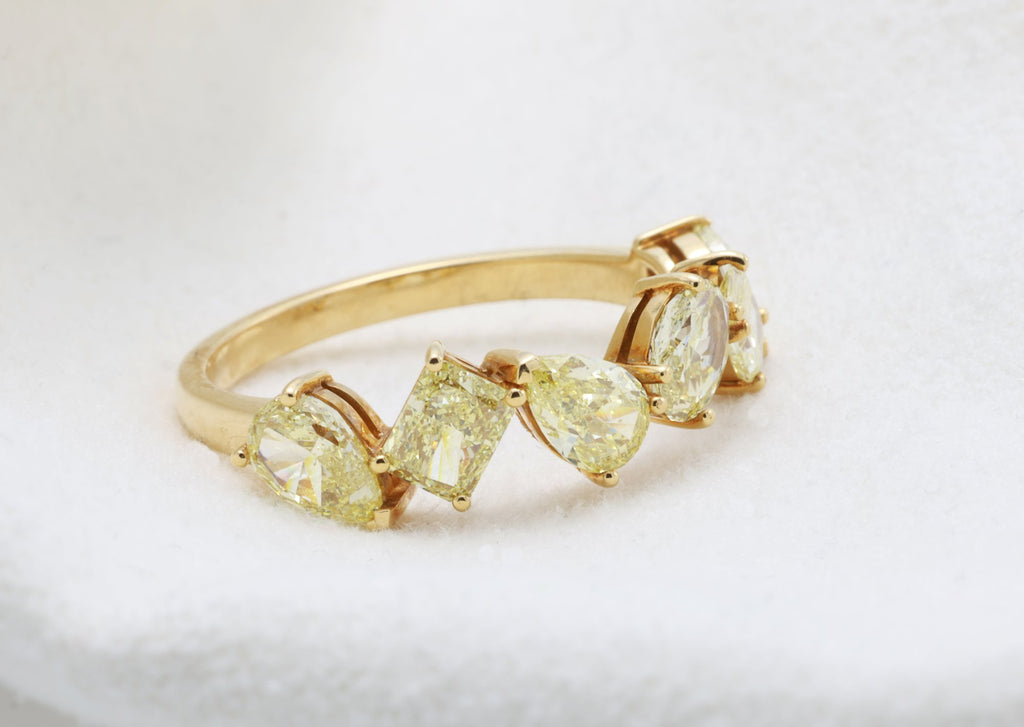 Emerald & Marquise Diamond Cluster Earrings in 18K white gold — view 3