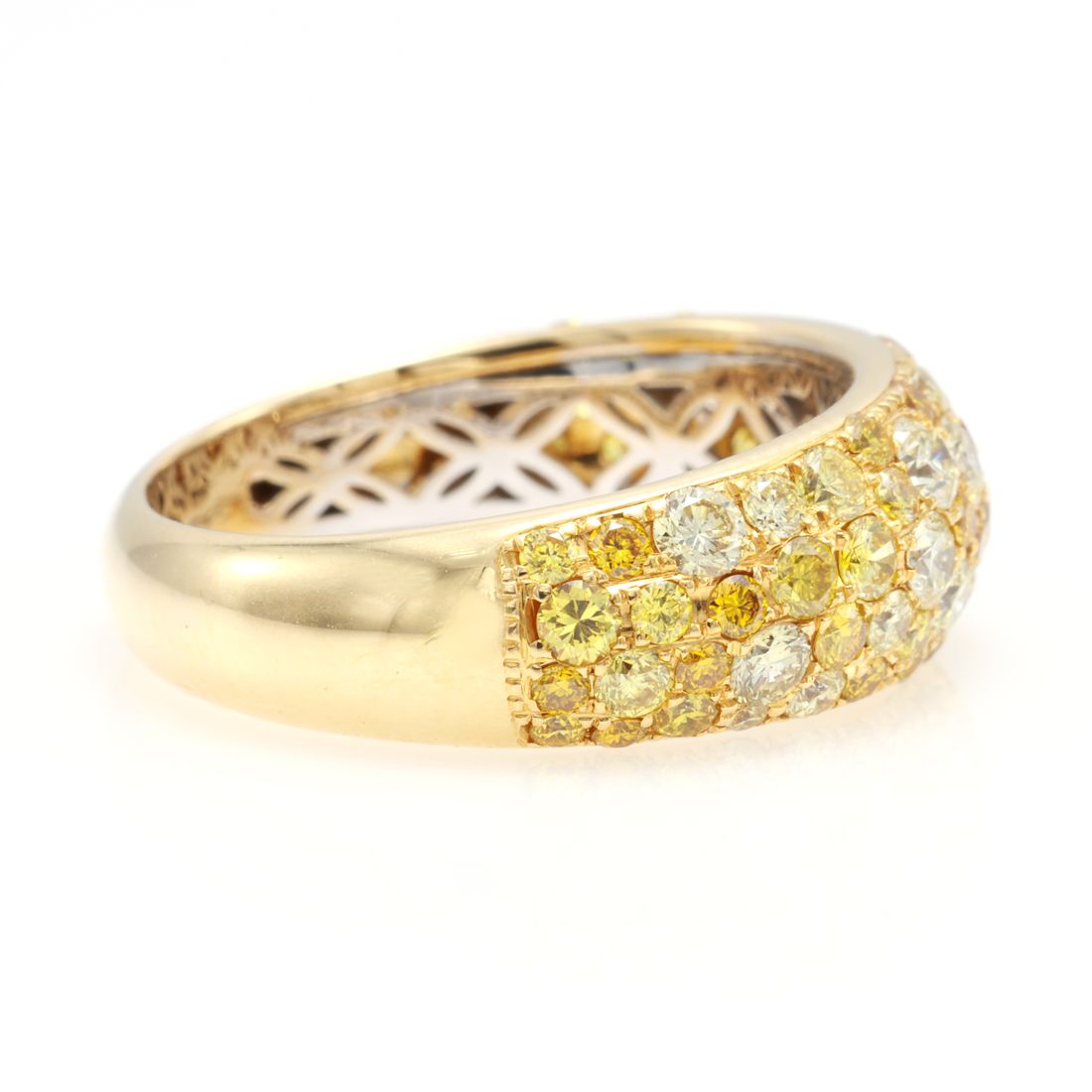 Fancy Yellow Diamond Pavé Dome Ring
