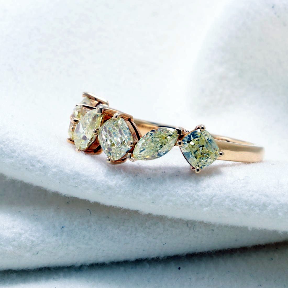 Fancy Yellow Mixed-Shape Diamond Band