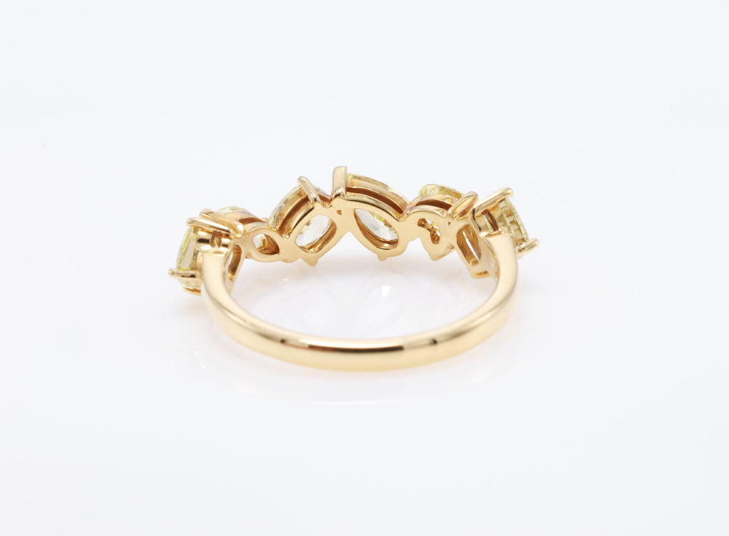 Fancy Yellow Mixed-Shape Diamond Band in 18K yellow gold — view 12