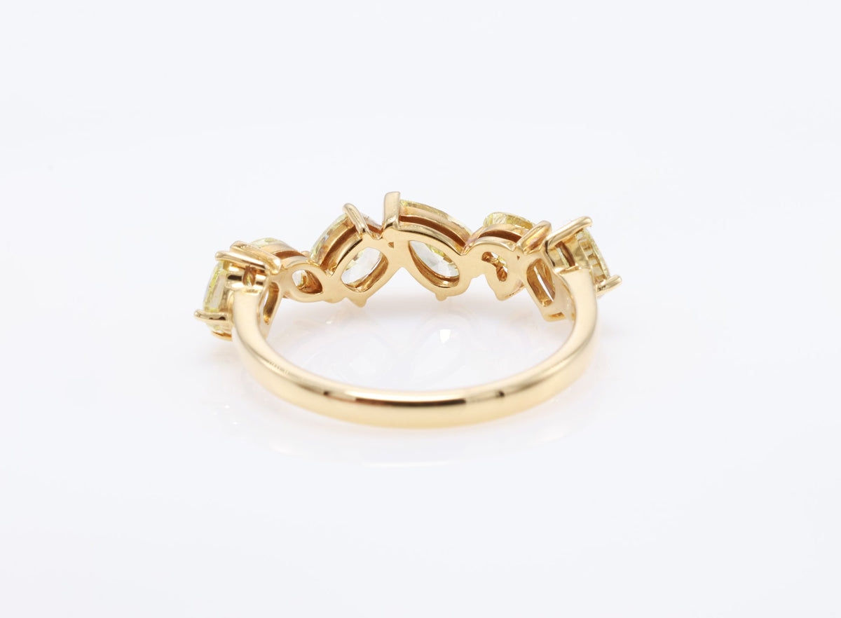 Fancy Yellow Mixed-Shape Diamond Band in 18K yellow gold — view 12
