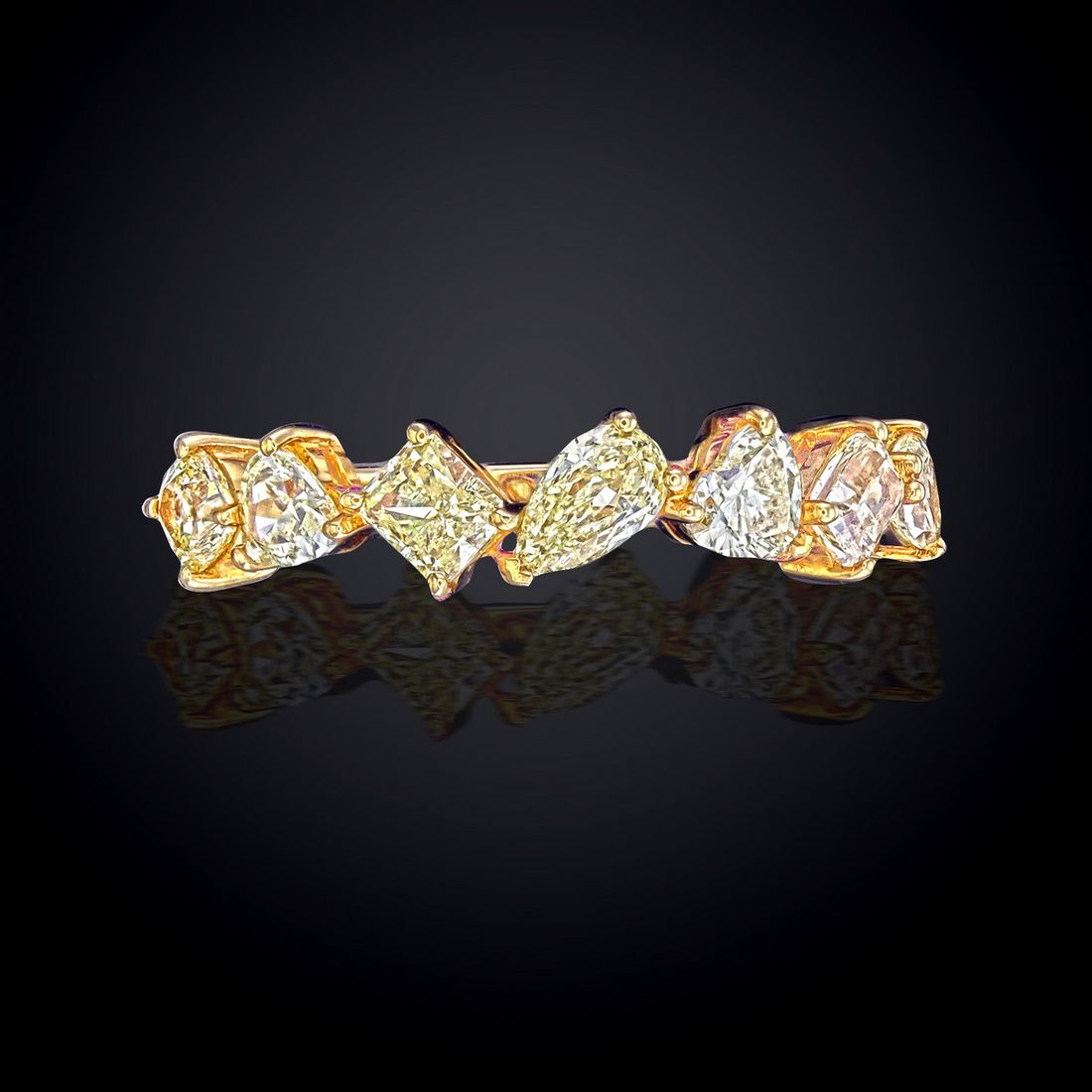 Fancy Yellow Mixed-Shape Diamond Band
