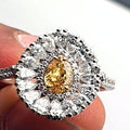 Fancy Yellow Pear Diamond Cluster Ring