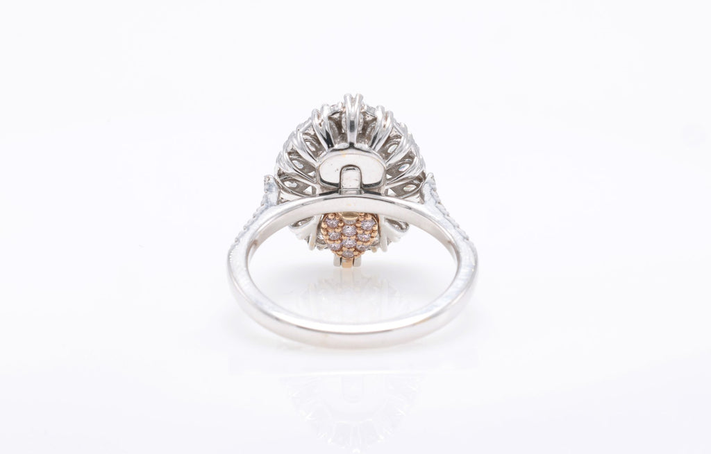 Fancy Yellow Pear Diamond Cluster Ring in 18K white gold — view 10
