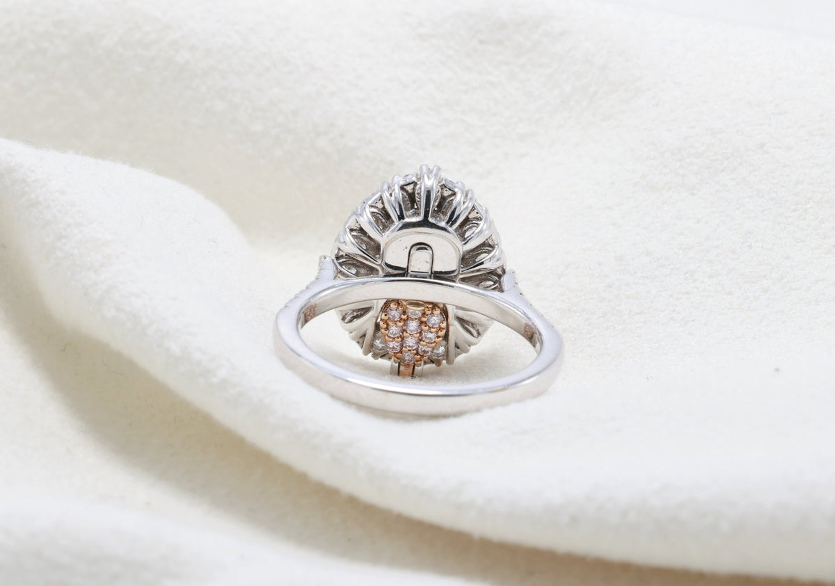 Fancy Yellow Pear Diamond Cluster Ring in 18K white gold — view 14