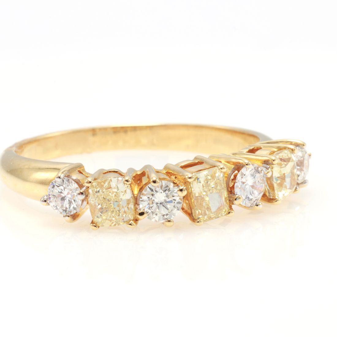 Fancy Yellow Radiant & Cushion Diamond Band
