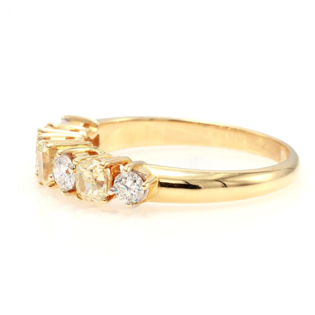 Fancy Yellow Radiant & Cushion Diamond Band — view 2