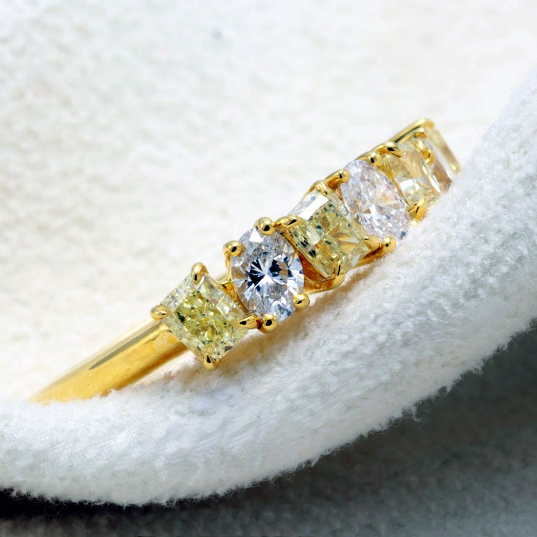 Fancy Yellow Radiant & Oval Diamond Band — view 2