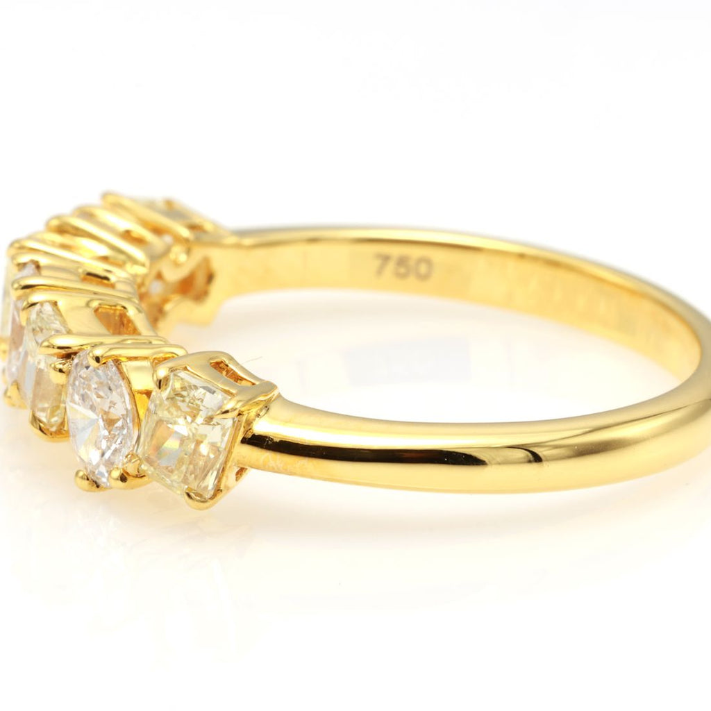 Fancy Yellow Radiant & Oval Diamond Band — view 2
