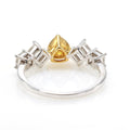 Fancy Yellow Trillion & Asscher Diamond Ring