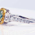 GIA Fancy Greenish-Yellow Diamond Ring