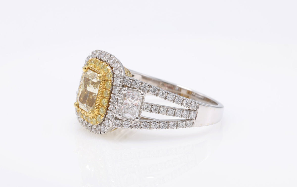 GIA Radiant Diamond Halo Ring, 1.07 ct in 18K white gold — view 6