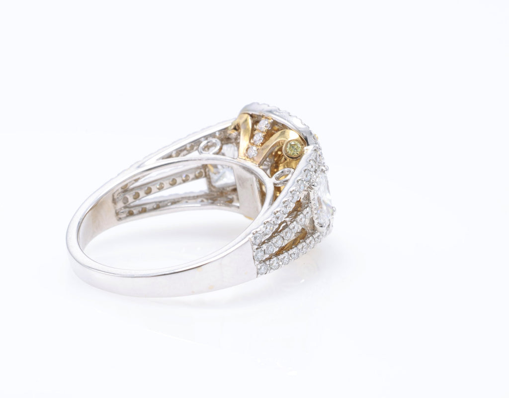 GIA Radiant Diamond Halo Ring, 1.07 ct in 18K white gold — view 9