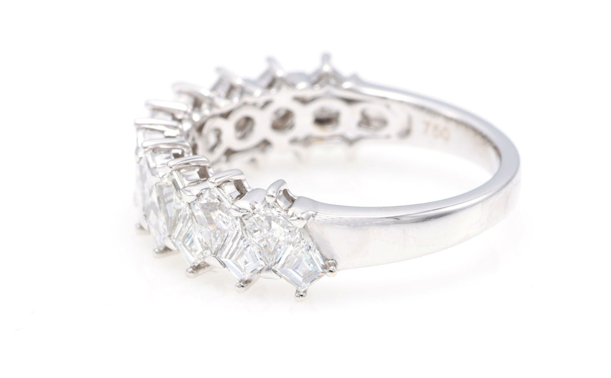 Kite-Cut Diamond Eternity Band in 18K white gold — view 2
