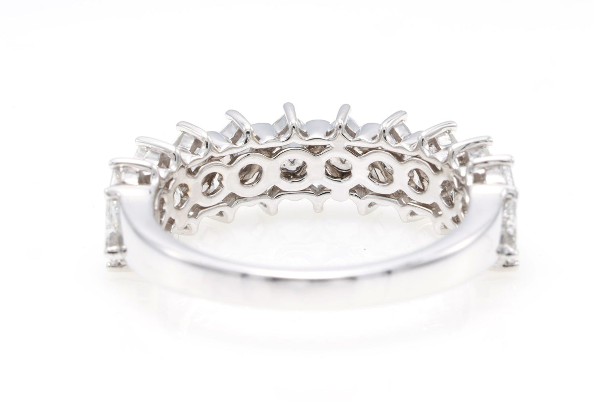 Kite-Cut Diamond Eternity Band in 18K white gold — view 3