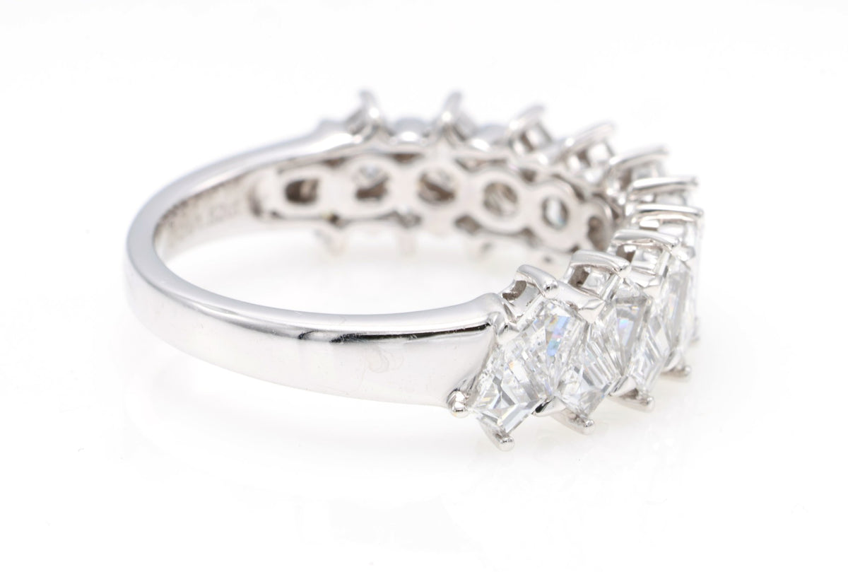 Kite-Cut Diamond Eternity Band in 18K white gold — view 4