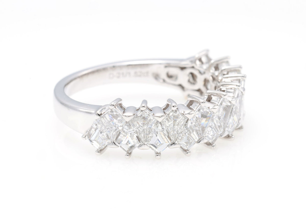 Kite-Cut Diamond Eternity Band in 18K white gold — view 5