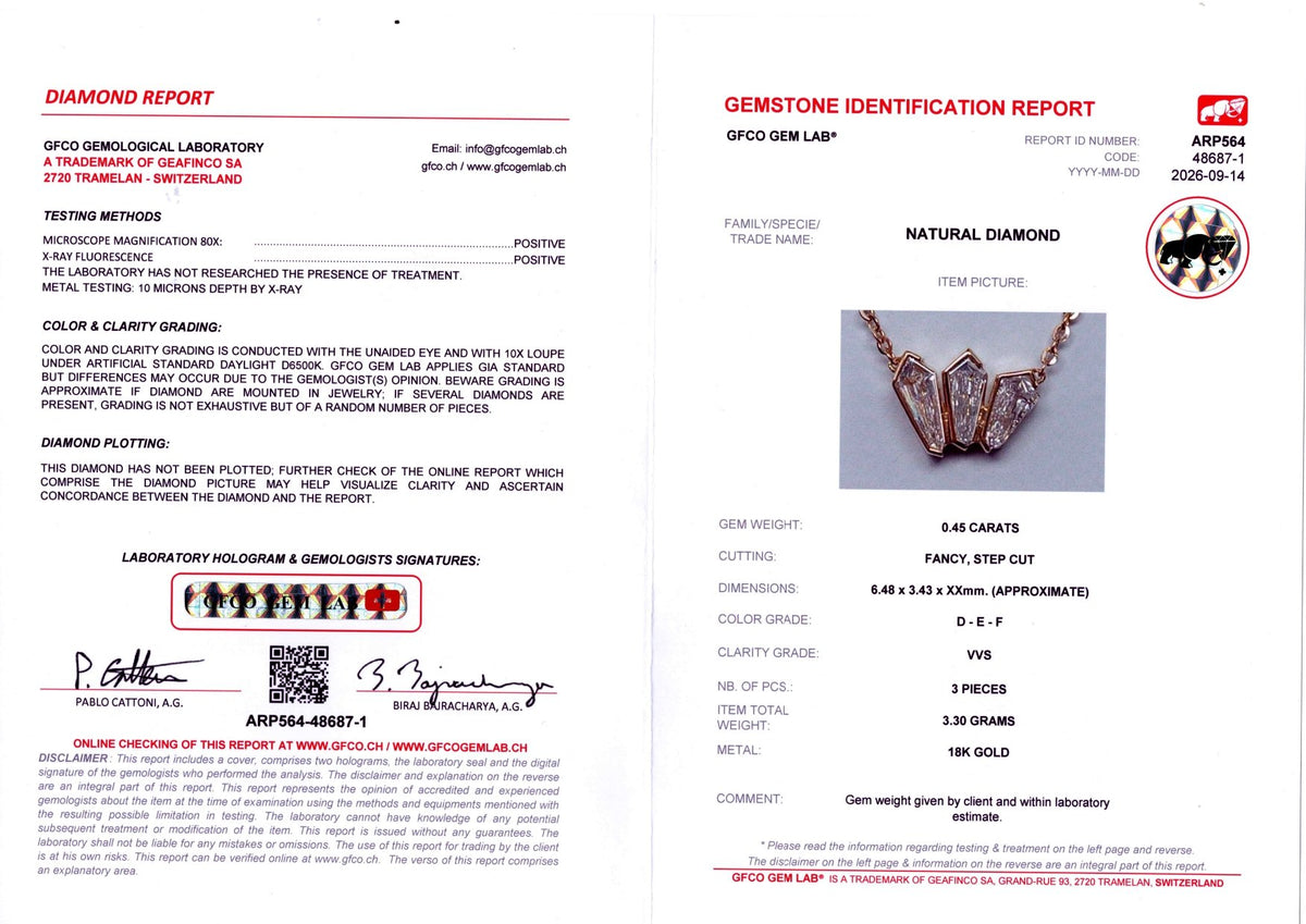 Kite Diamond Crown Pendant — GFCO laboratory report