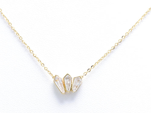 Kite Diamond Crown Pendant in 18K yellow gold — view 1