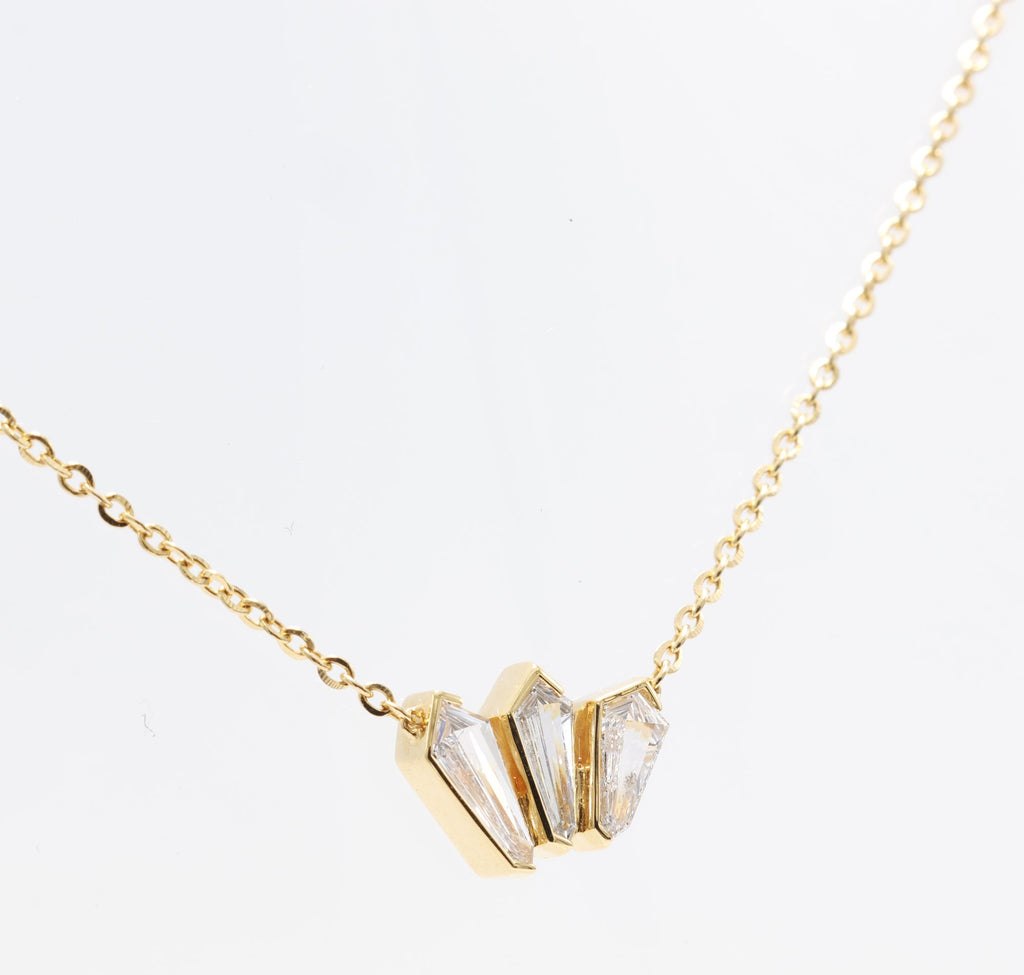 Kite Diamond Crown Pendant in 18K yellow gold — view 2