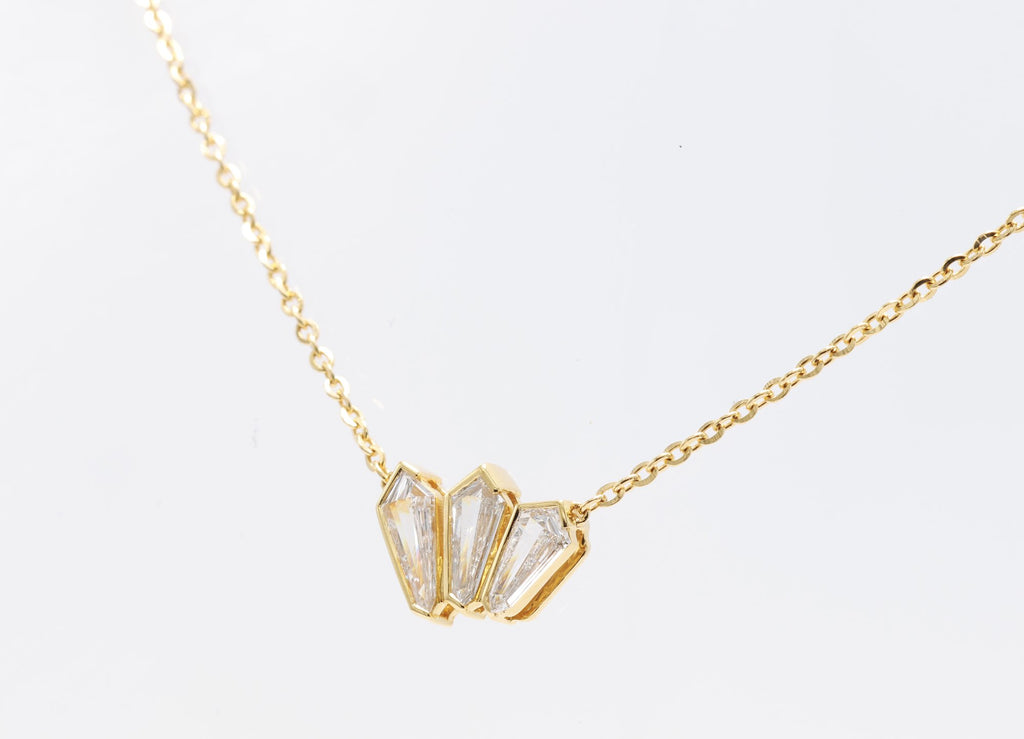 Kite Diamond Crown Pendant in 18K yellow gold — view 3