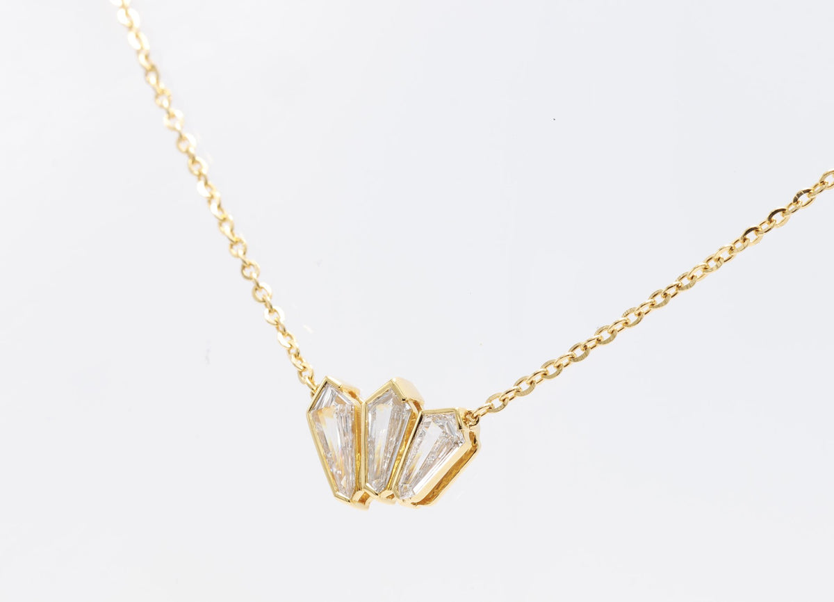 Kite Diamond Crown Pendant in 18K yellow gold — view 3