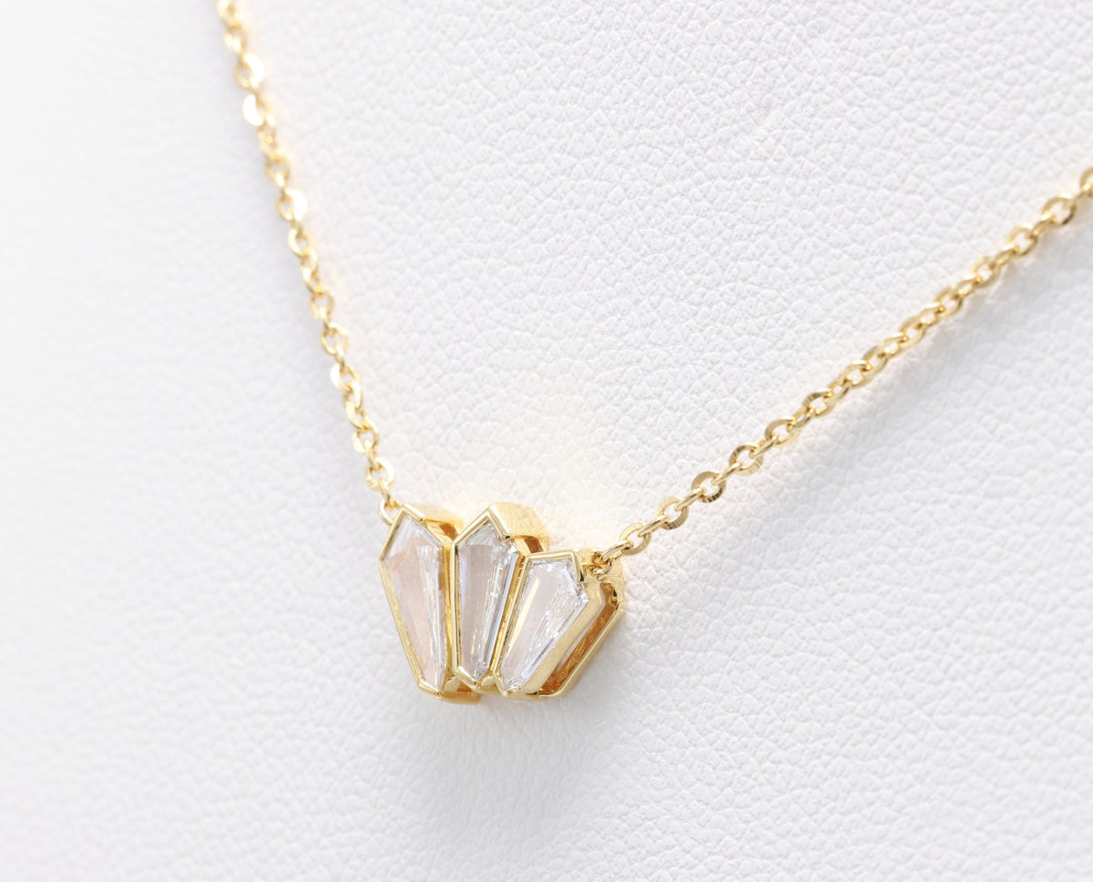 Kite Diamond Crown Pendant in 18K yellow gold — view 5