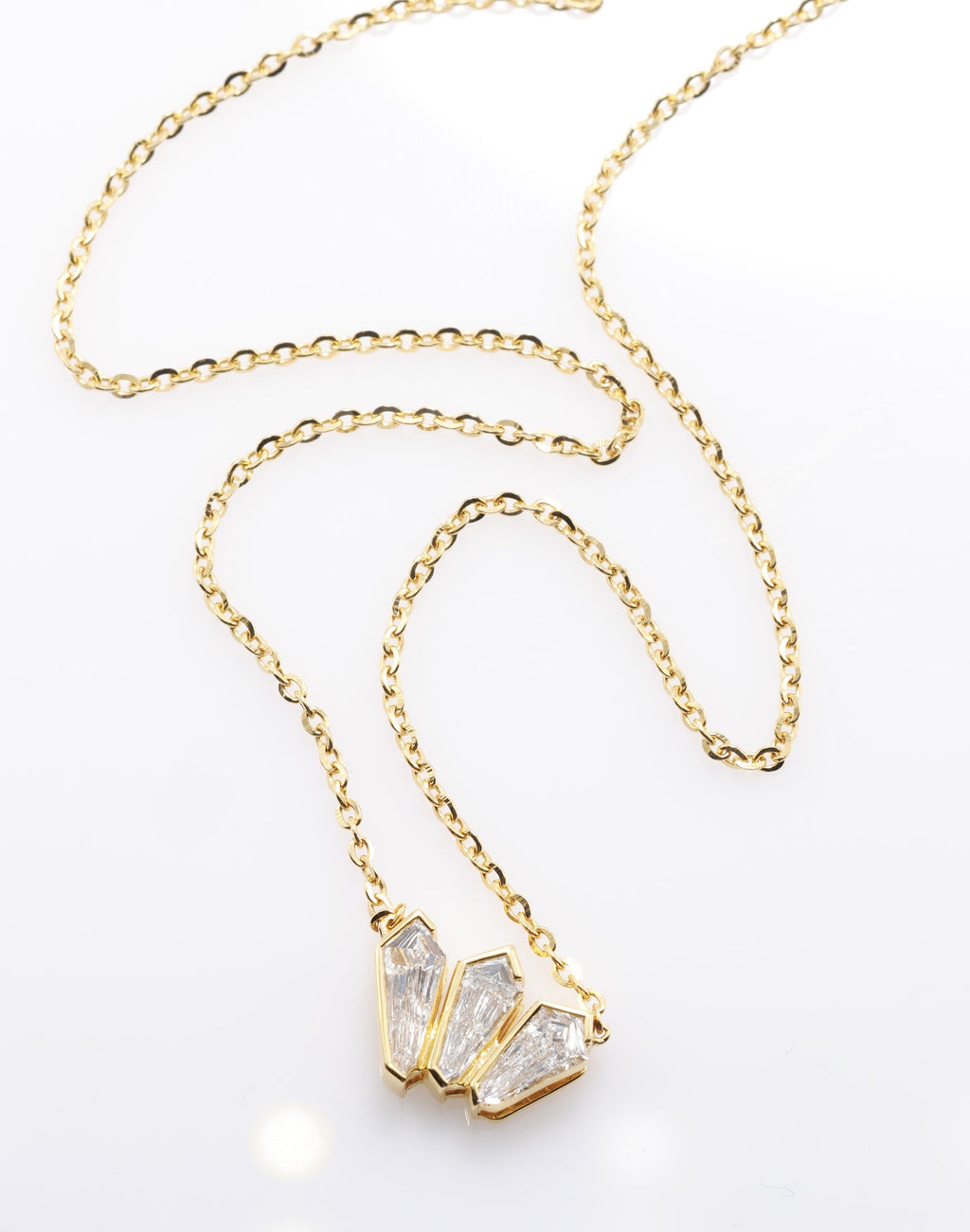 Kite Diamond Crown Pendant in 18K yellow gold — view 6