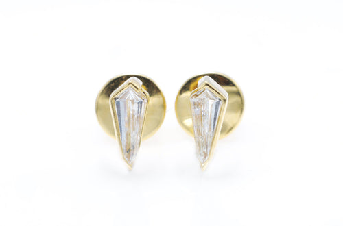 Kite Diamond Stud Earrings in 18K yellow gold — view 1