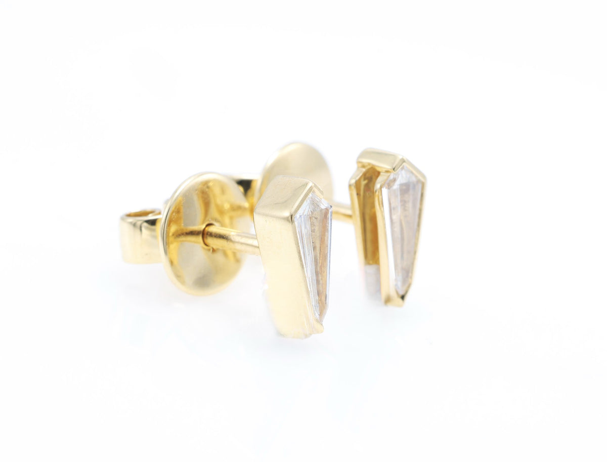 Kite Diamond Stud Earrings in 18K yellow gold — view 3