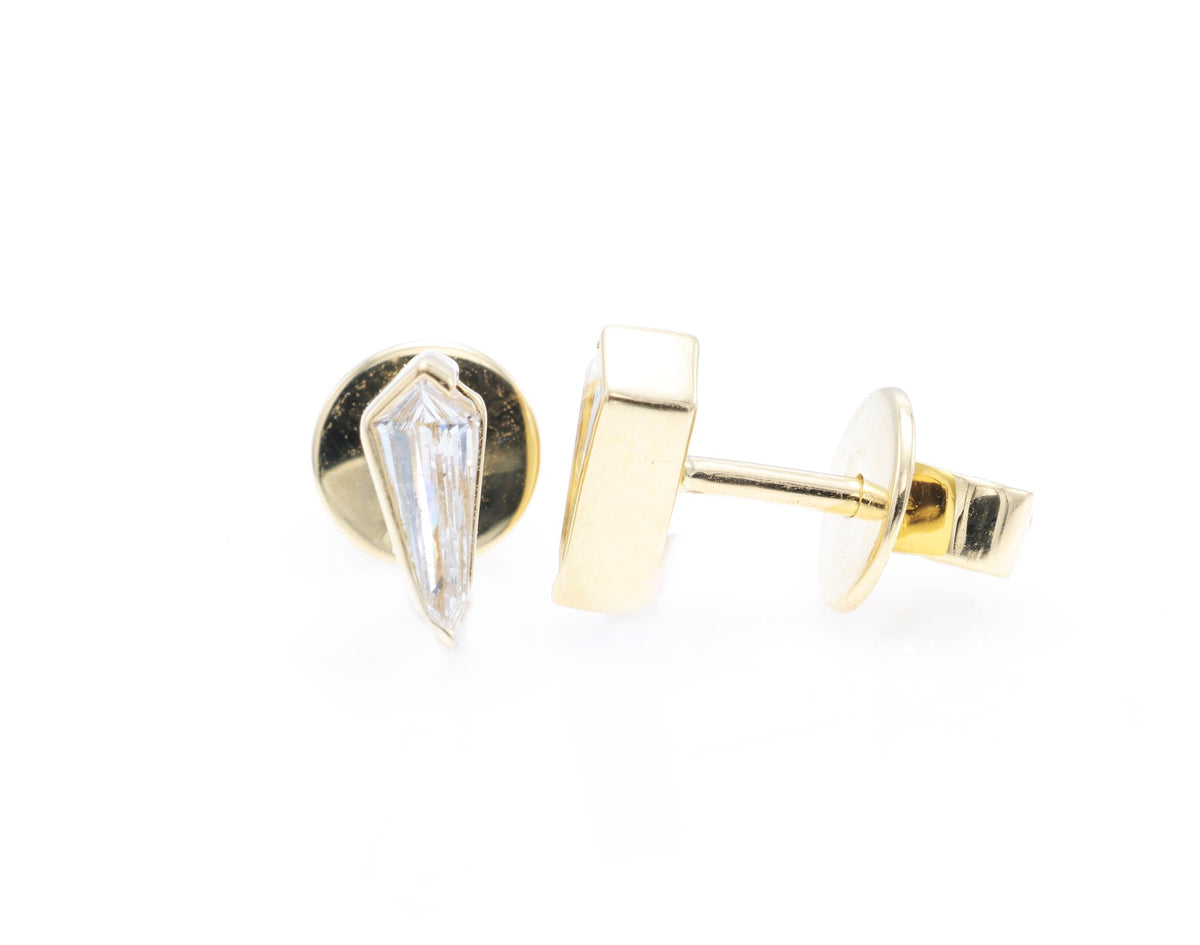 Kite Diamond Stud Earrings in 18K yellow gold — view 5
