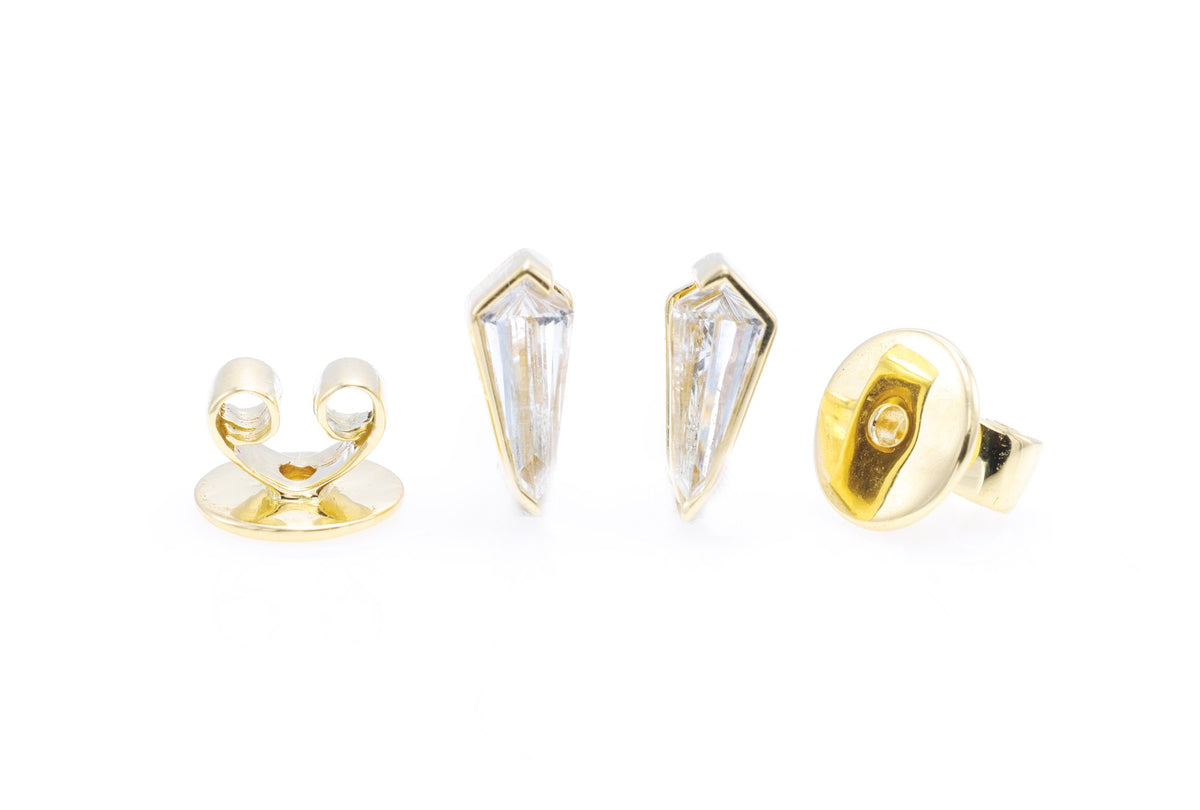 Kite Diamond Stud Earrings in 18K yellow gold — view 7