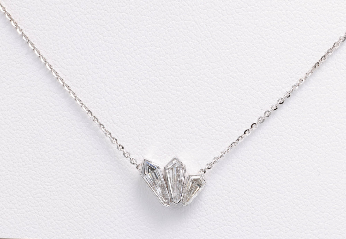 Kite Diamond Trio Pendant in 18K white gold — view 1