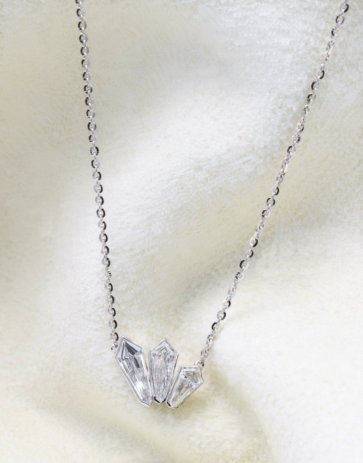 Kite Diamond Trio Pendant in 18K white gold — view 2