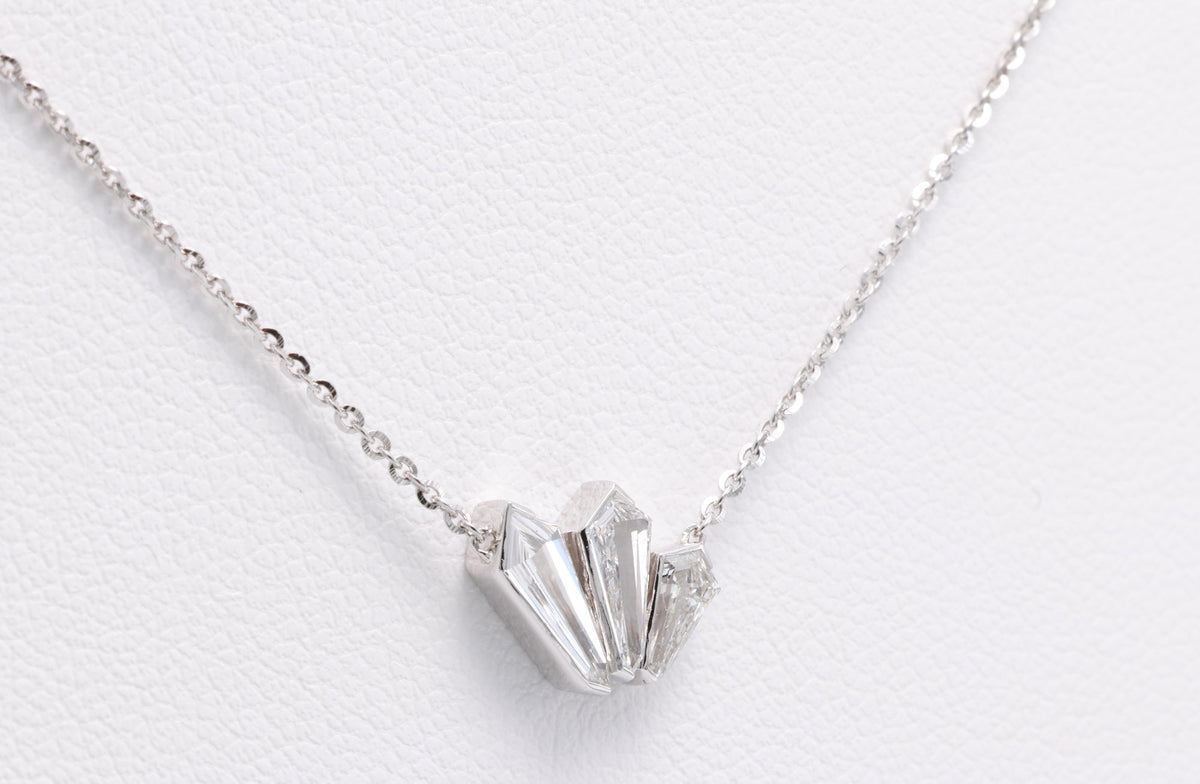 Kite Diamond Trio Pendant in 18K white gold — view 5