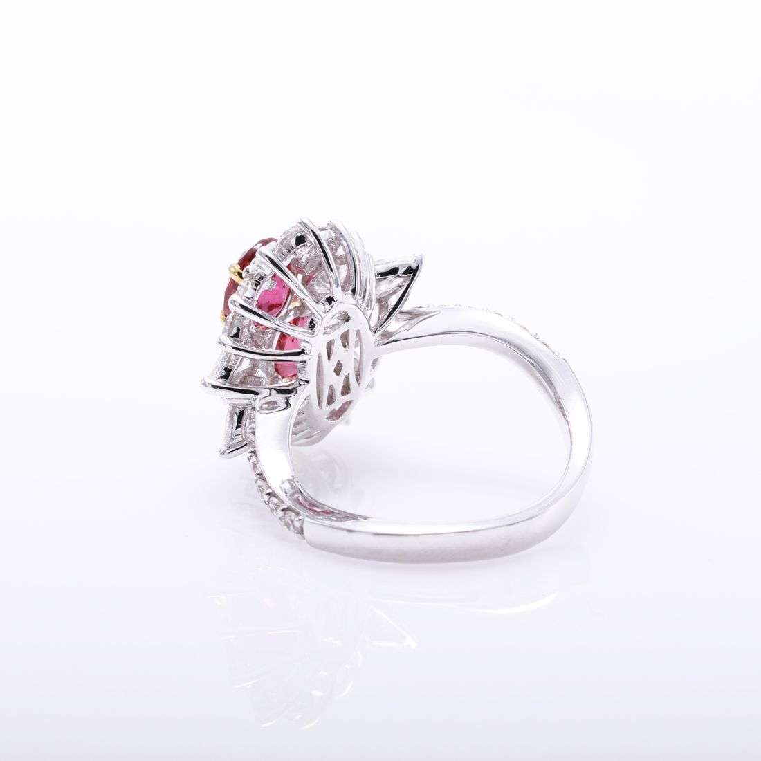 Mozambique Ruby Toi et Moi Cluster Ring — view 2