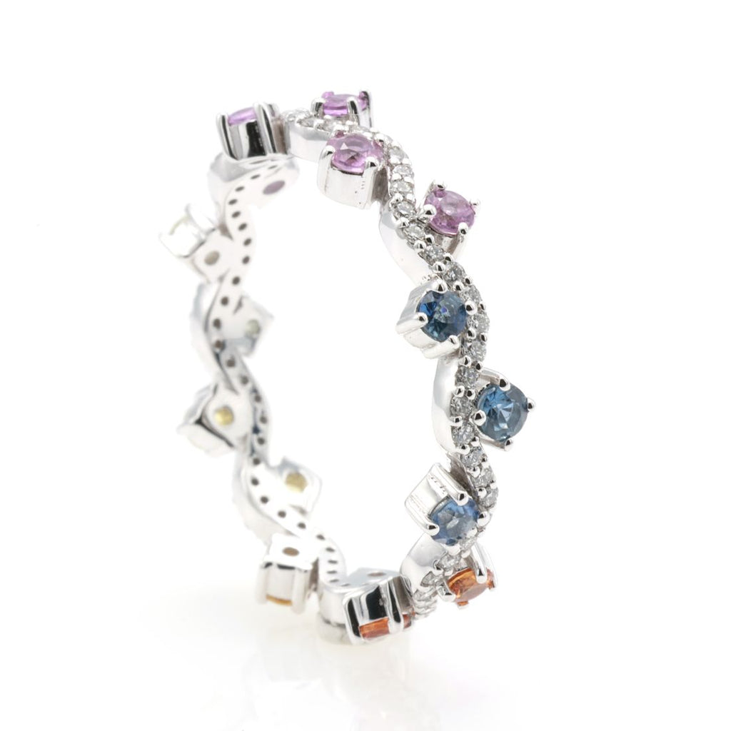 Multi-Sapphire & Diamond Band