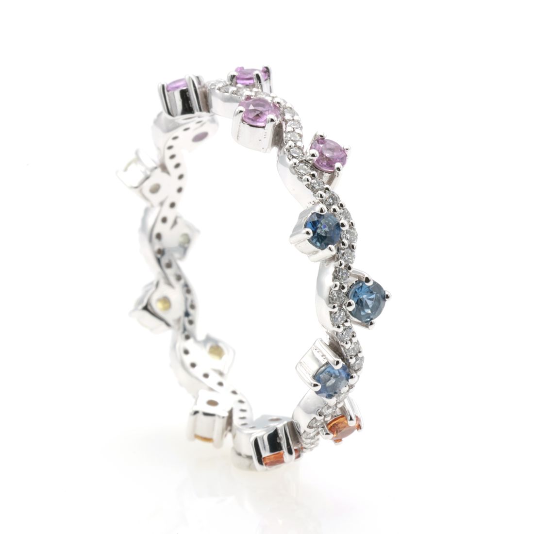 Multi-Sapphire & Diamond Band