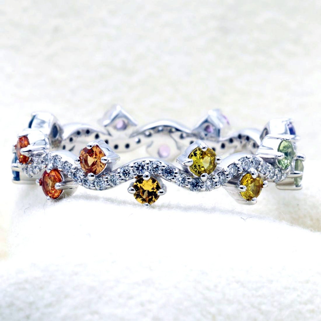Multi-Sapphire & Diamond Band — view 2