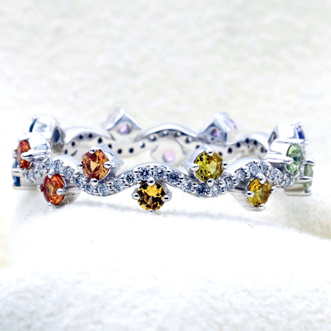 Multi-Sapphire & Diamond Band — view 2
