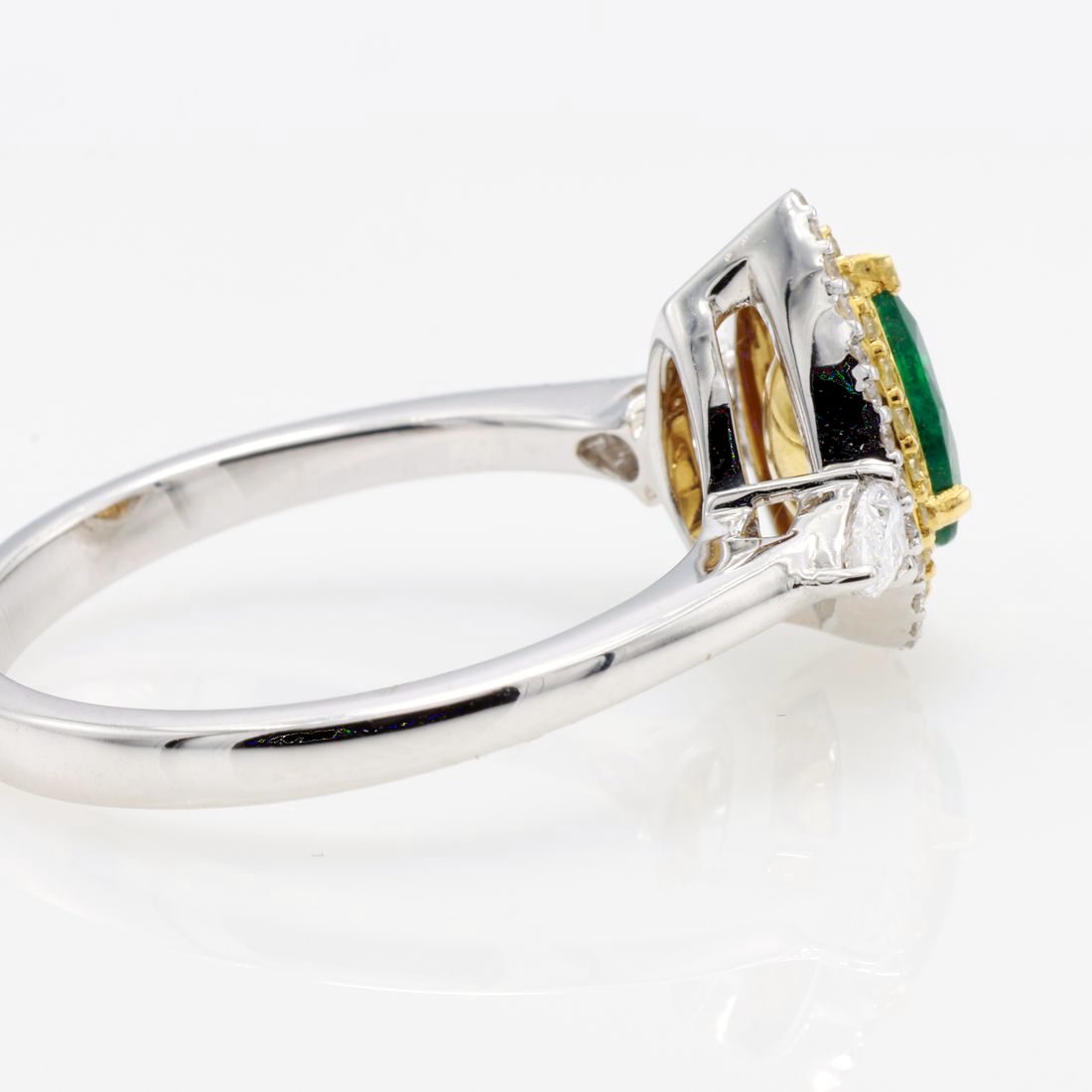 Pear Emerald Double-Halo Ring