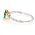 Pear Emerald & Triangle Diamond Ring